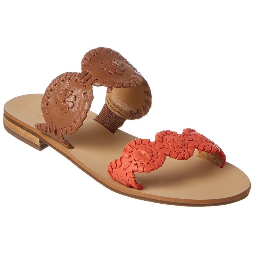 JACK ROGERS Leather Slide Sandals - Picture 2 of 3